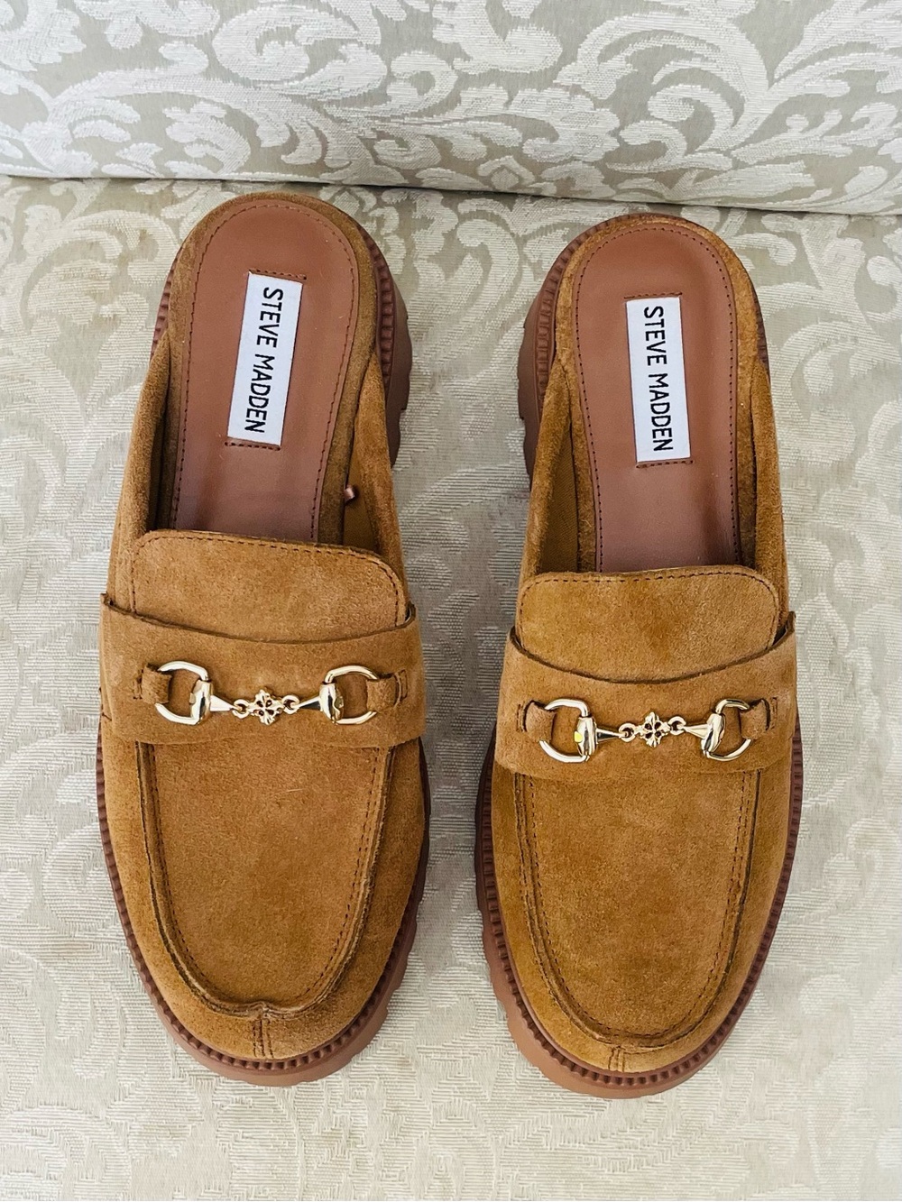 New Steve Madden Women’s Tan Suede Bit Mules